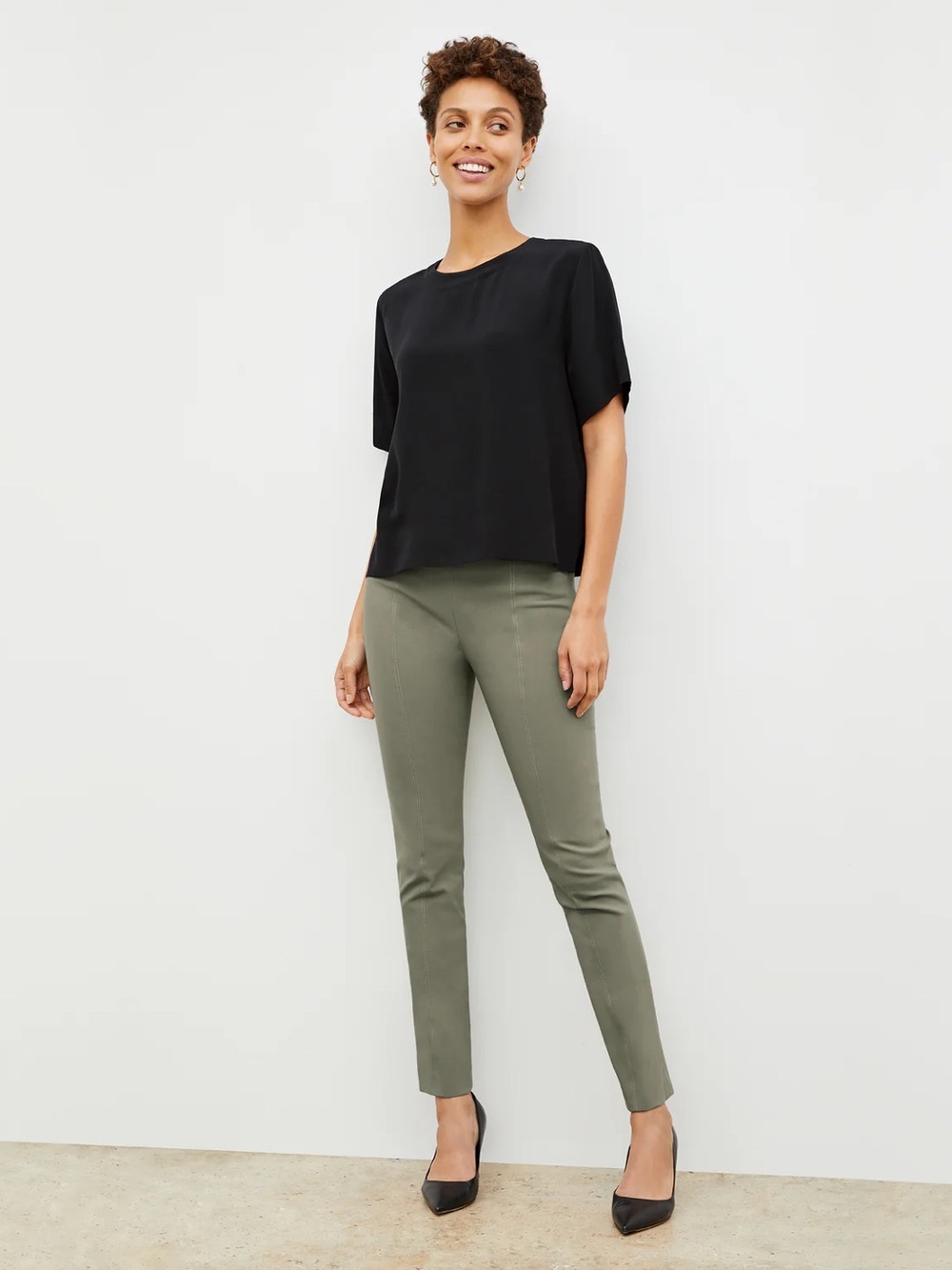 m.m. lafleur The Foster Cigarette Pant - PowerStretch in Thyme